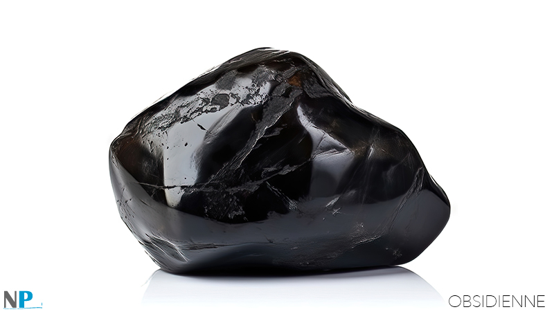 OBSIDIENNE PIERRE SEMI-PRECIEUSE D'ORIGINE VOLCANIQUE